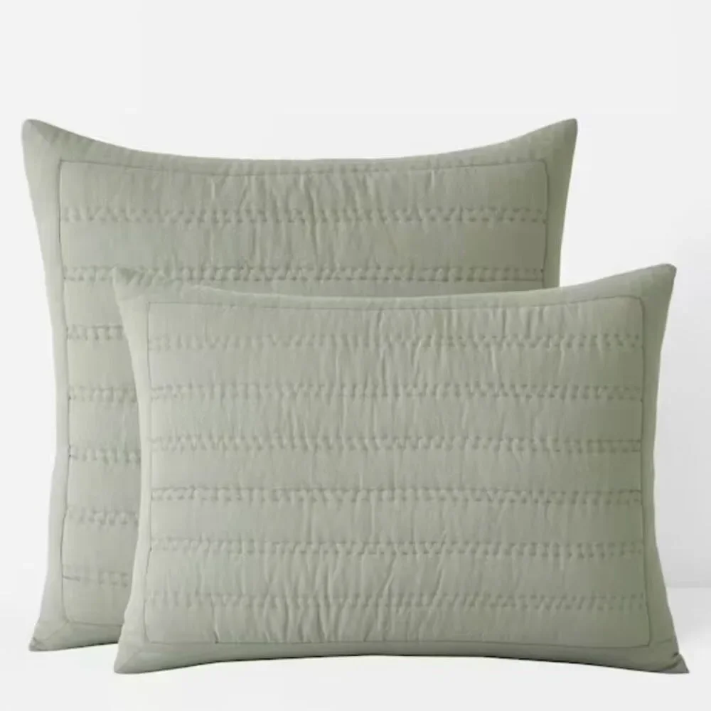 The Company Store Legends Hotel Moss Washed Linen Standard Sham, Set of 2